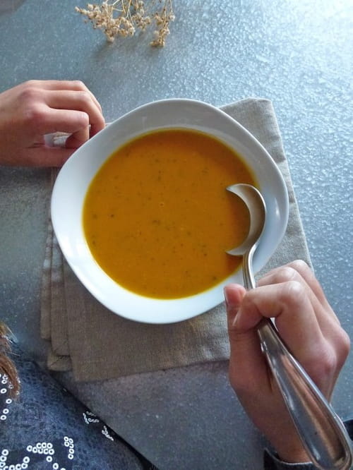 Velouté de butternut coriandre et patate douce