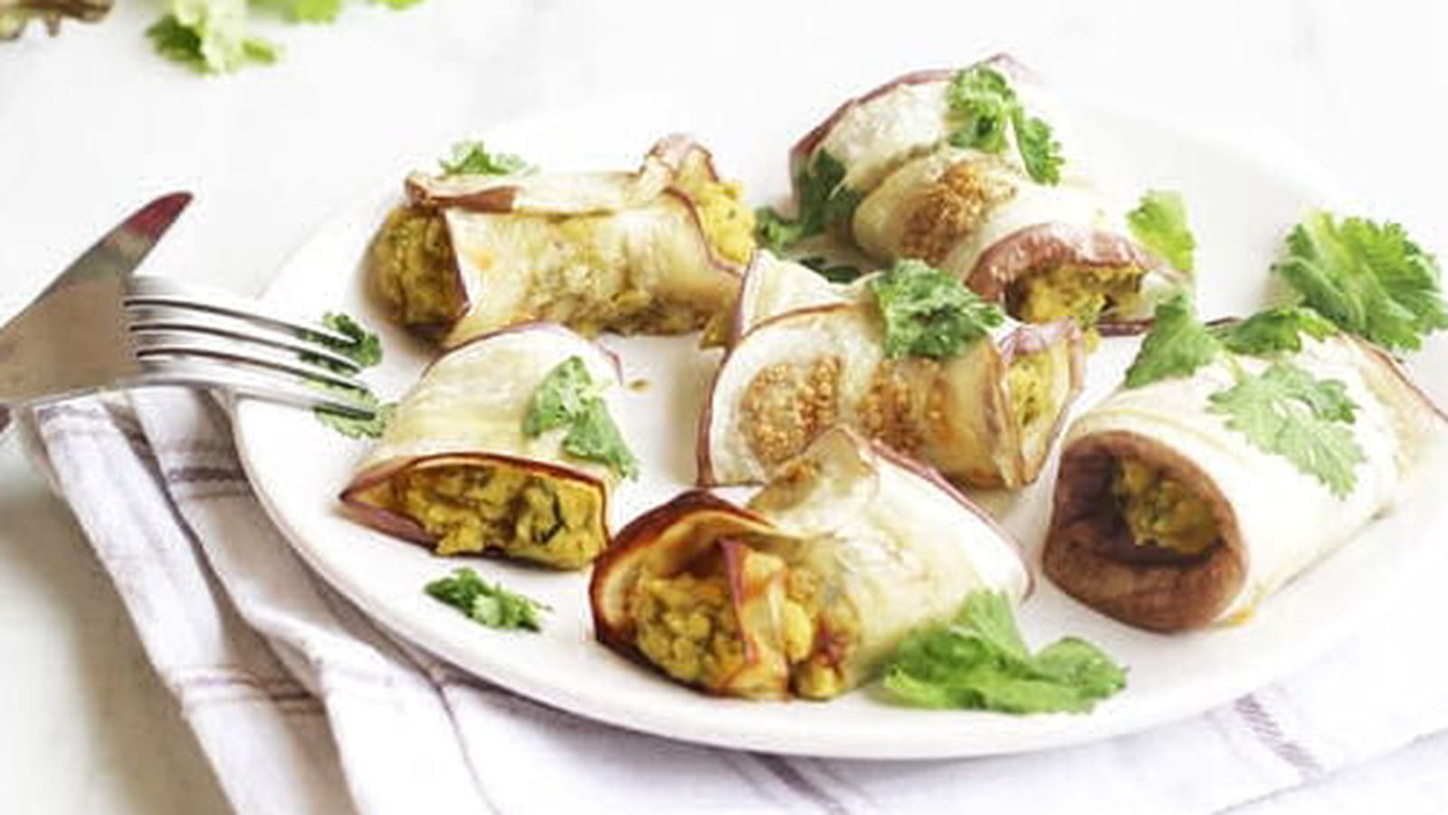 Aubergine roulée farcie