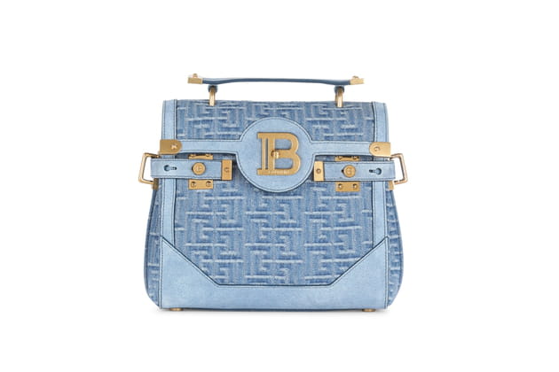 Sac &agrave; main en denim et su&egrave;de