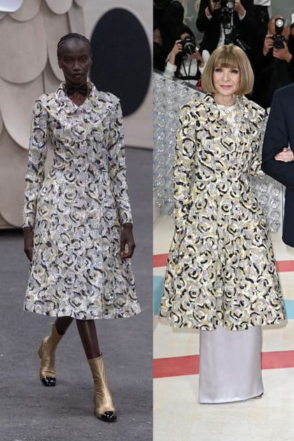 Défilé Chanel haute couture printemps-été 2023 vs Anna Wintour en 2023