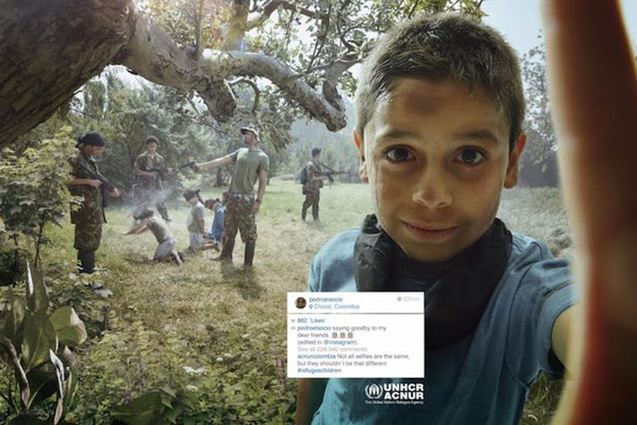 Des selfies mettent en lumière la condition des réfugiés