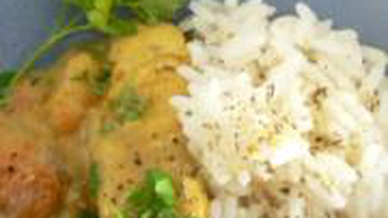 Curry de poulet, mangue, bananes