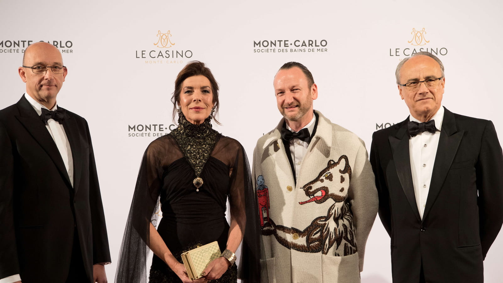 Pascal Camia, Vice-Président des Casinos de Monaco, Caroline d'Hanovre, Charles Kaisin et Jean-Luc Biamonti, PDG de la Société des Bains de Mer de Monte-Carlo
