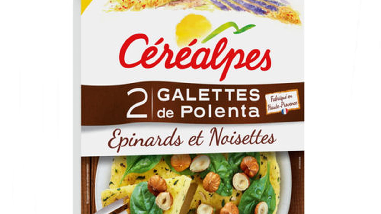 Galettes de polenta épinards et noisettes de Céréalpes