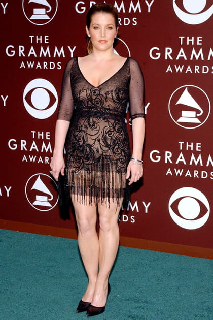 Lisa Marie Presley en robe transparente