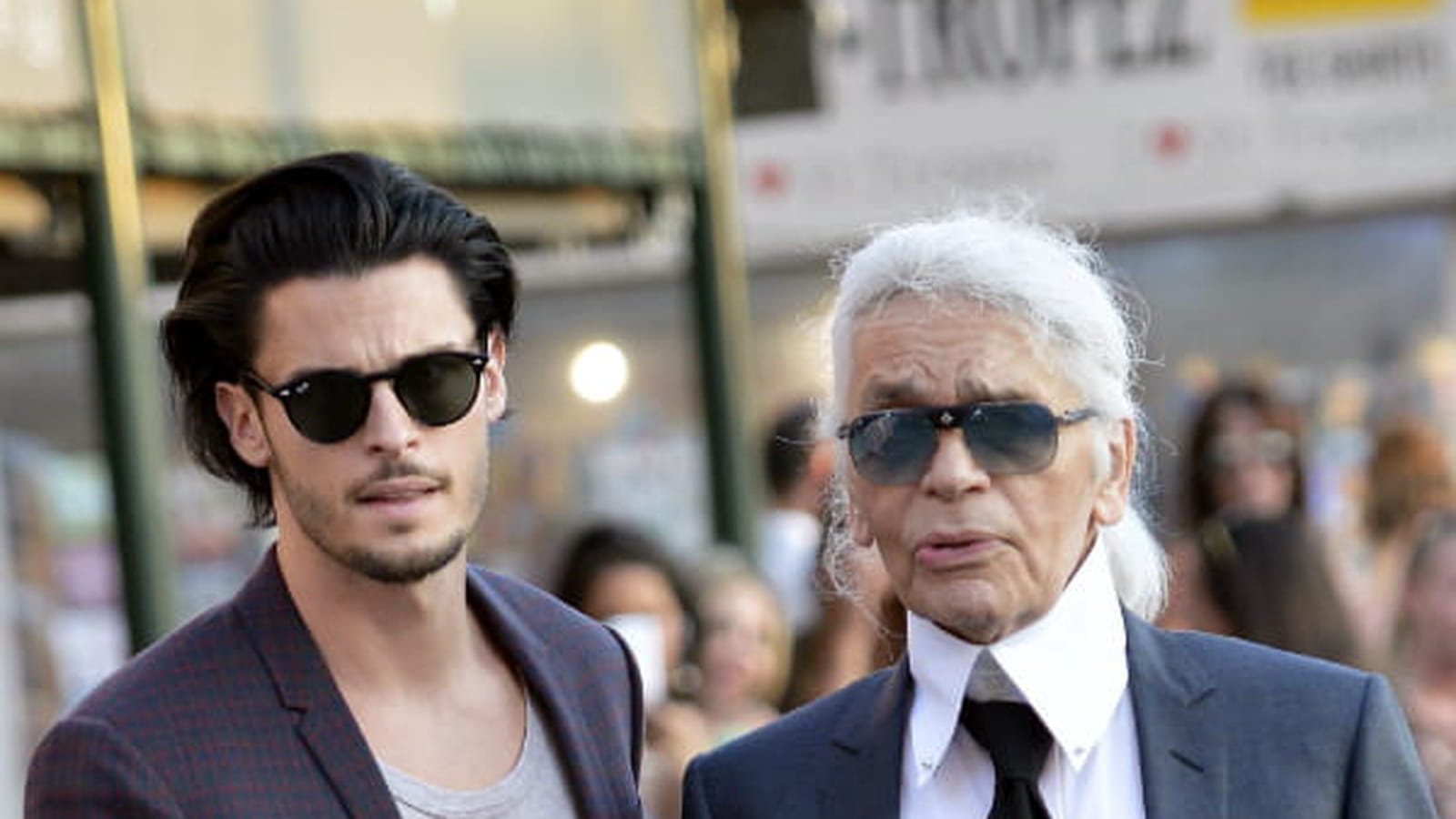 Baptiste Giabiconi et Karl Lagerfeld