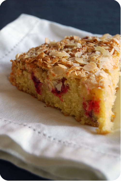 Gâteau crousti-fondant orange, amande, canneberge