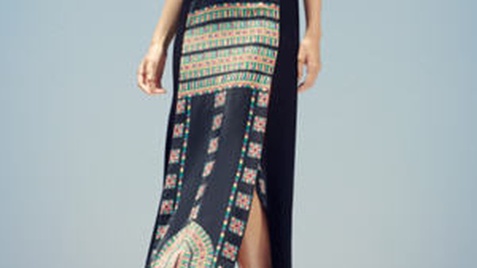 La robe longue BCBGMAXAZRIA