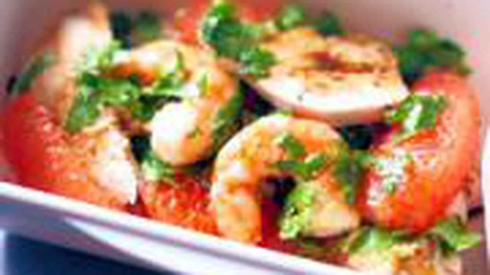 Salade poulet et crevettes au pamplemousse