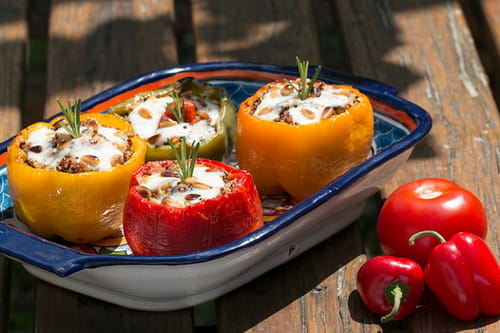 Poivrons farcis aux 3 quinoas