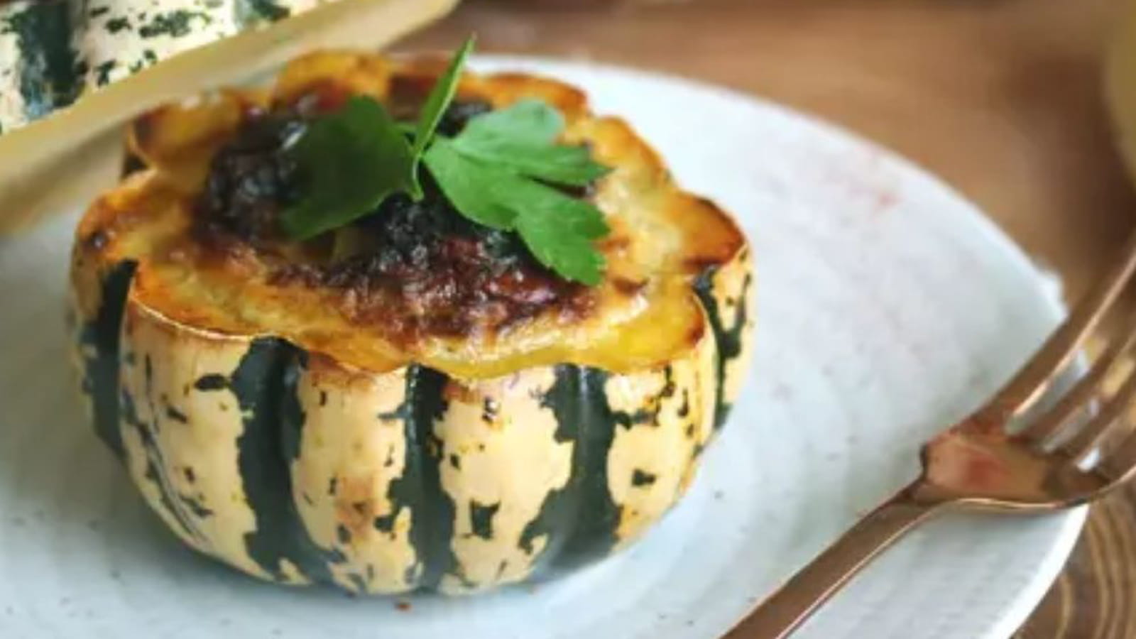 Courges patidou farcies à la viande hachée de veau et au comté