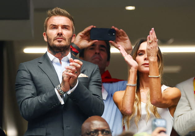 David et Victoria Beckham rep&eacute;r&eacute;s &agrave; Dallas pour le match France-Espagne