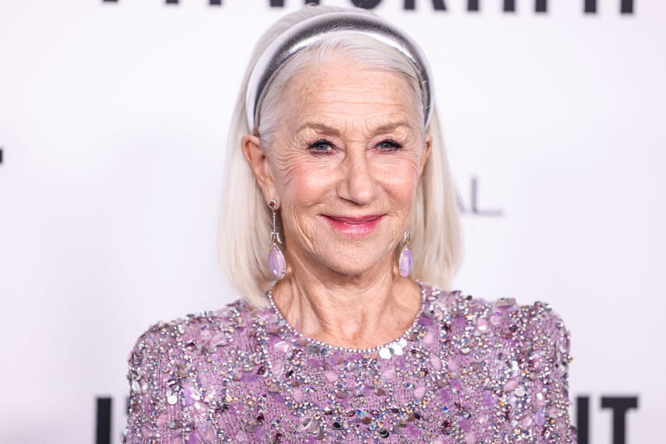 Le serre-t&ecirc;te argent&eacute; d'Helen Mirren