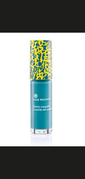 Le vernis craquel&eacute; bleu vert d'Yves Rocher