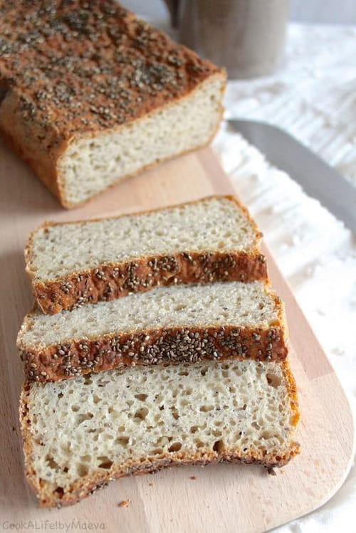 Pain à la farine de teff, riz complet et graines de chia (sans gluten)