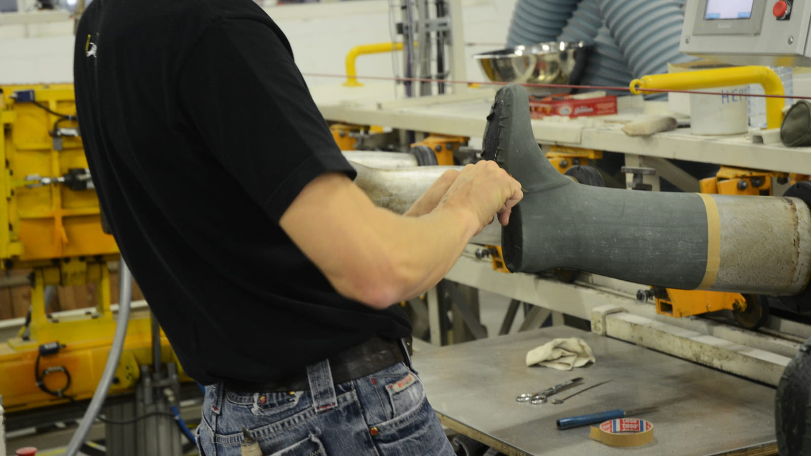 Deuxième étape du montage sur chaussette