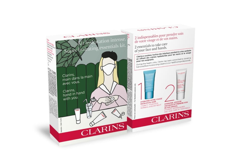 Kit de protection avec gel hydroalcoolique et cr&egrave;me mains Clarins