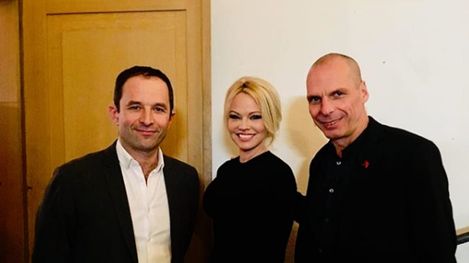 Benoît Hamon, Pamela Anderson et Yanis Varoufakis