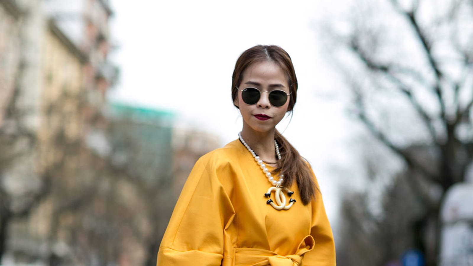 Manteau-kimono jaune
