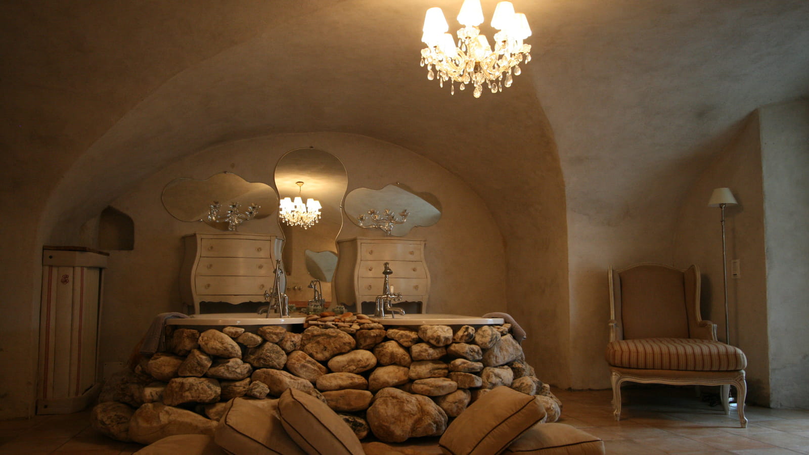Salle de bains rocheuse