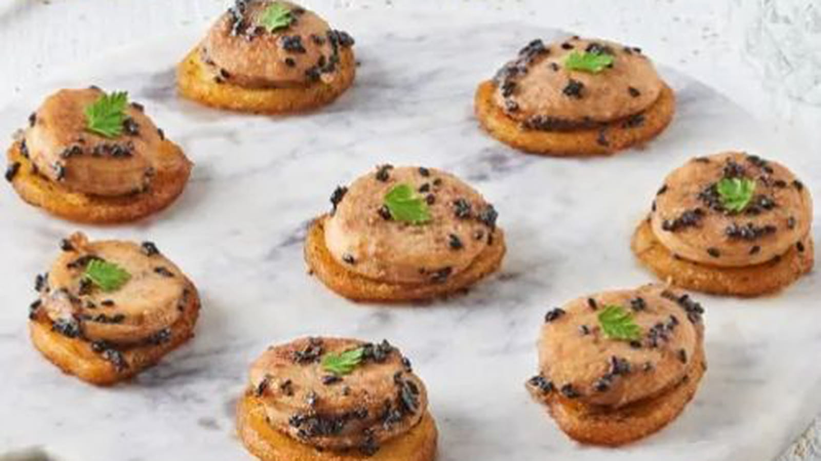 Bouchées de boudin blanc caramélisé à la crème de marron