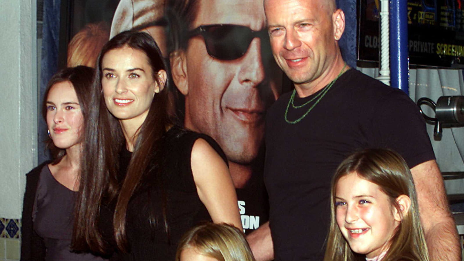 Avec Demi Moore, leurs filles Rumer Glenn, Scout Lane et Tal