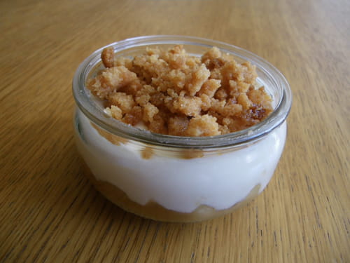 Verrines bananes caramélisées sous crumble