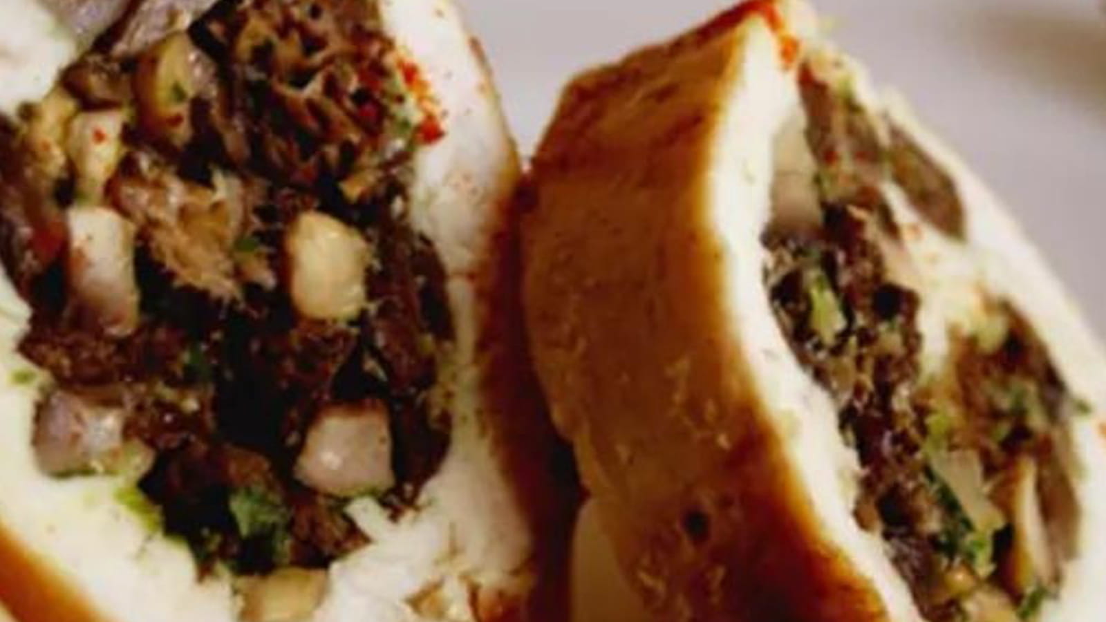 Rouleaux de poulet aux champignons