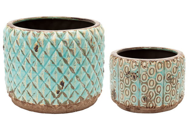 Cache-pots en gr&egrave;s