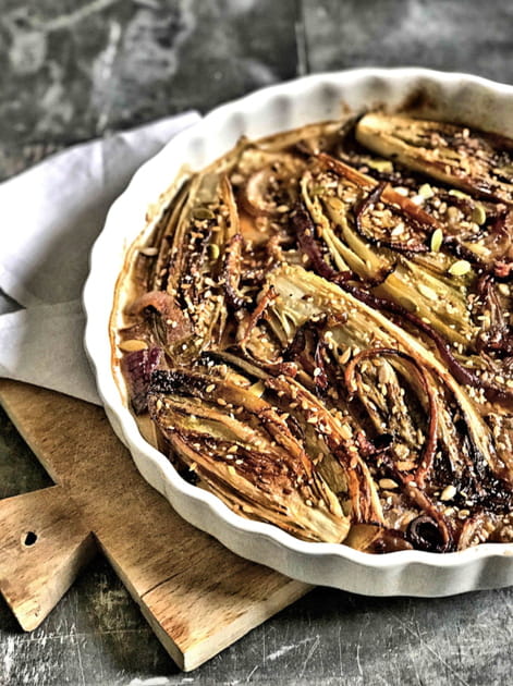 Endives au four aux graines m&eacute;lang&eacute;es