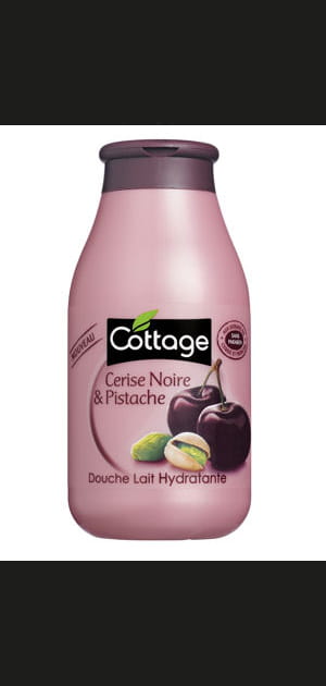 Douche lait hydratante cerise noire &amp; pistache de Cottage