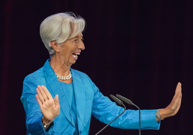 Christine Lagarde, hilare