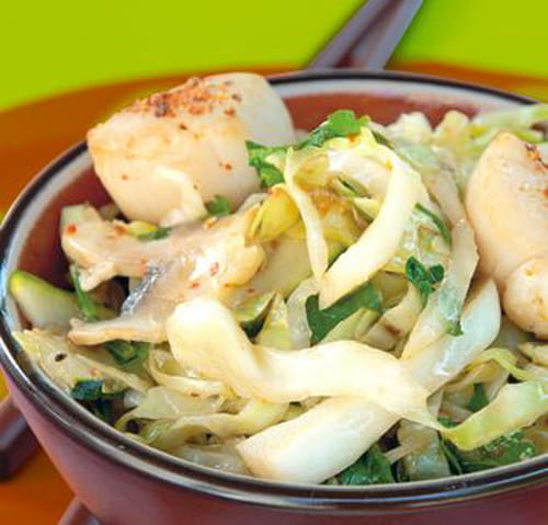 wok de choudou et saint jacques