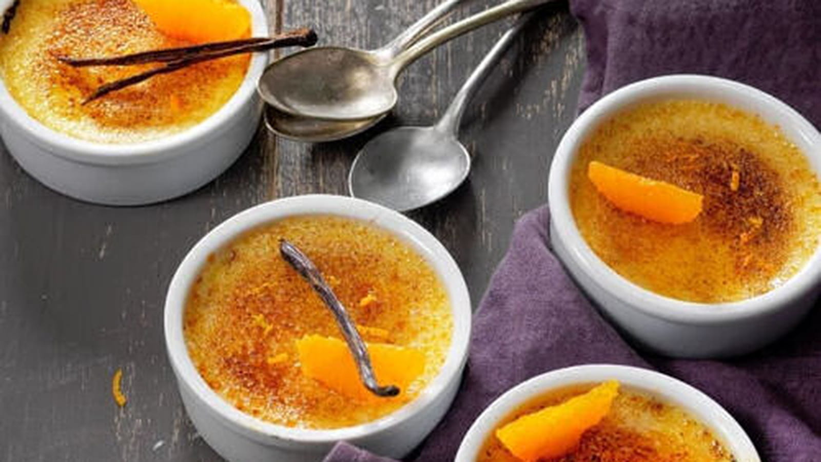 Crème brûlée au Carré Frais et aux zestes de clémentine