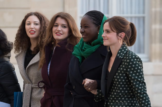 Emma Watson, Marl&egrave;ne Schiappa, Assia Benziane et Aissata Lam &agrave; l'Elys&eacute;e