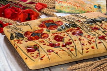 Focaccia fleurie, champ de coquelicots, Claude Monet : Etape 1