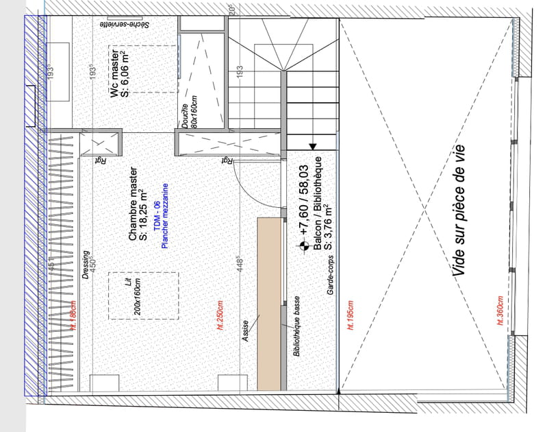 Le plan de la mezzanine apr&egrave;s travaux