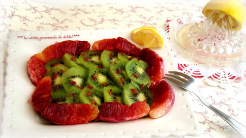 Carpaccio de kiwis et d'oranges sanguines