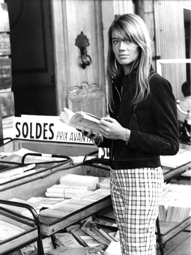 Françoise Hardy en veste et pantalon tartan
