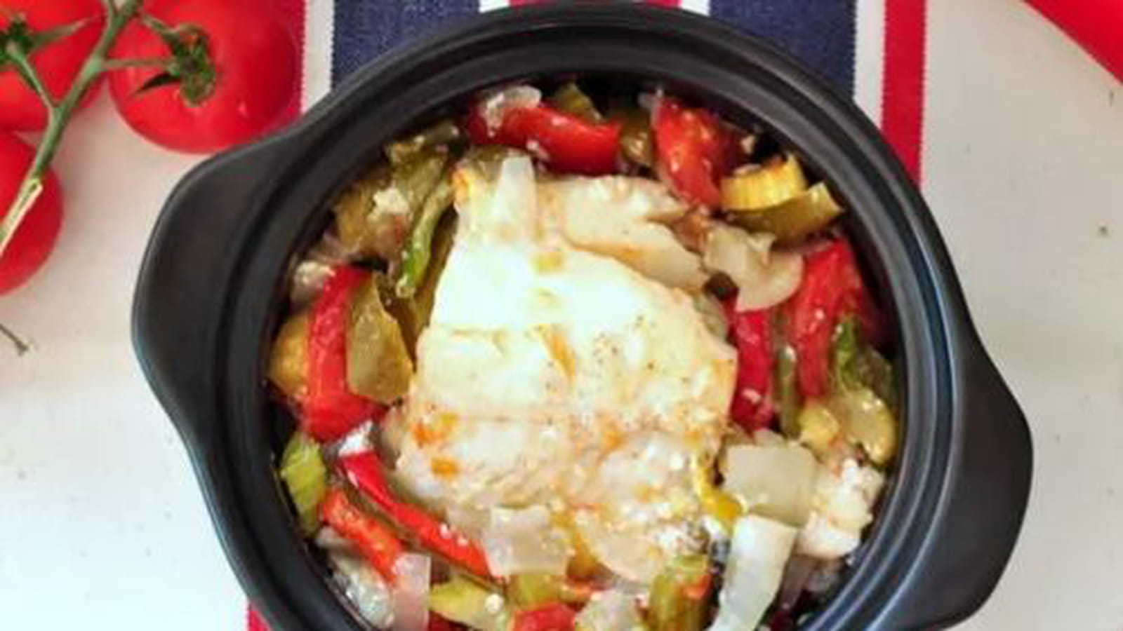 Morue, poivrons, tomates et céleri - Bacalhau à Braga