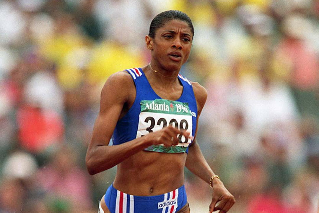 L'athlète MarieJosé Pérec aux Jeux olympiques d'Atlanta en 1996