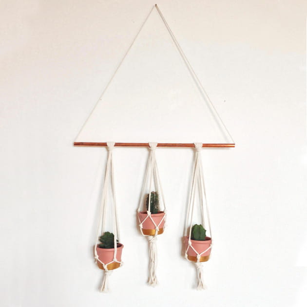 Suspension en macram&eacute;