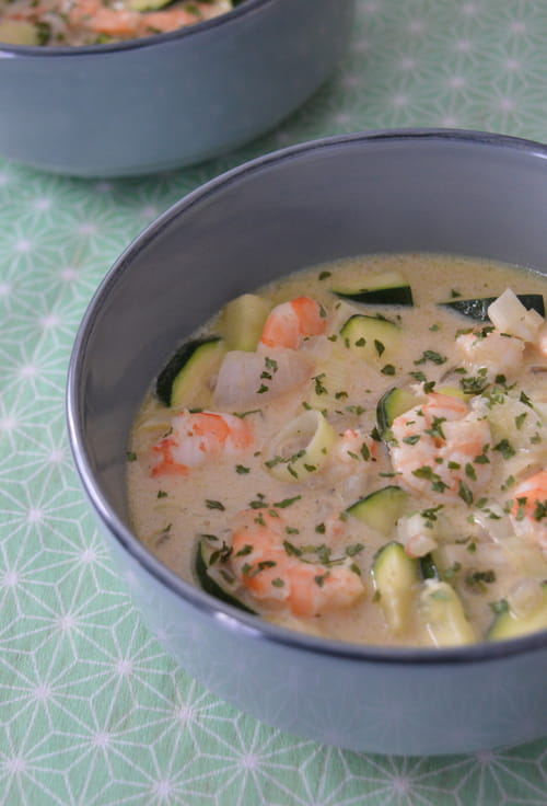 Soupe au lait de coco et aux crevettes