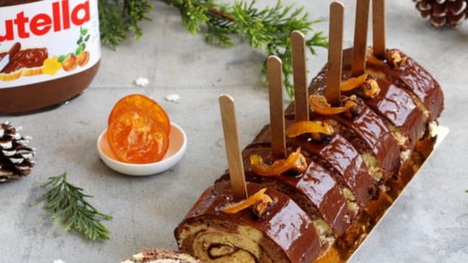 Bûche pops marbrée au Nutella