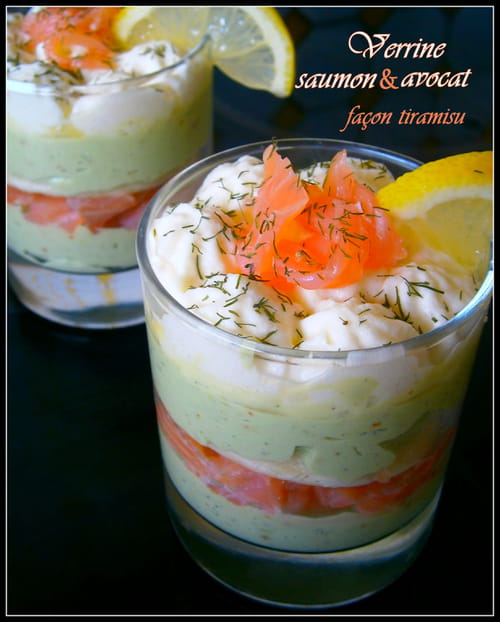 Verrines au saumon et à l'avocat, façon tiramisu