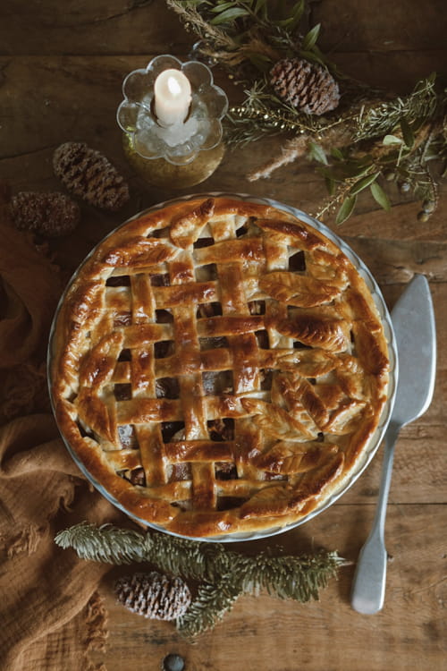 Tourte butternut, oignons confits et cabecou du perigord
