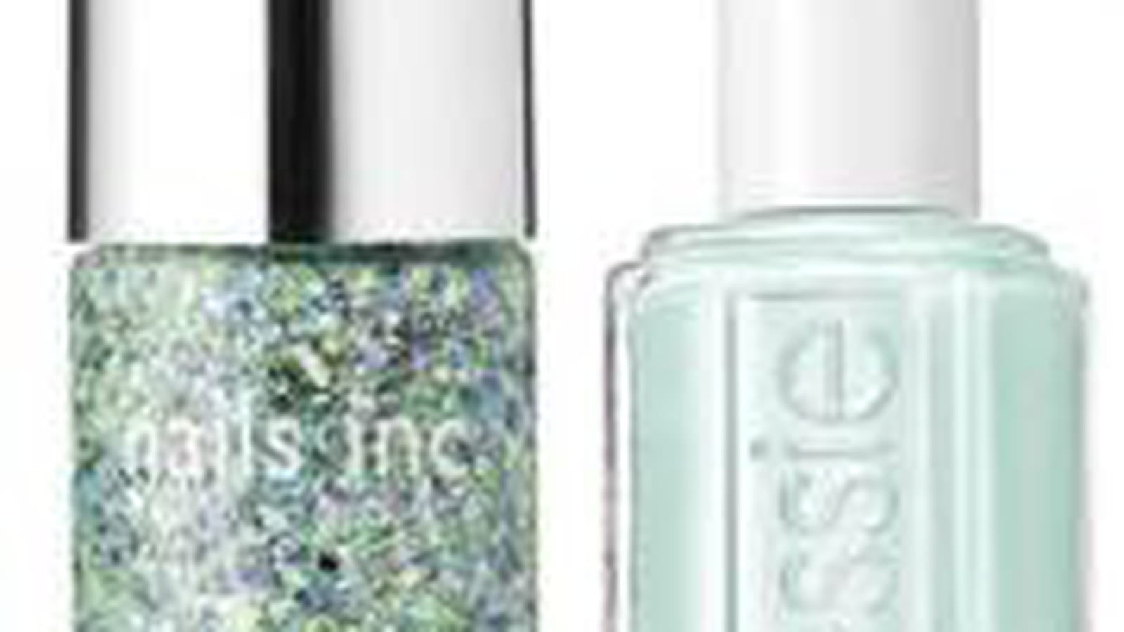 Vernis vert d'eau et vert pailleté