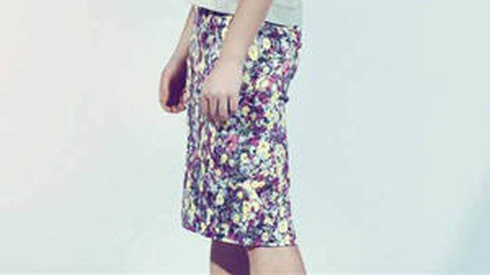 Top vert et jupe droite imprimée fleurs de New Look
