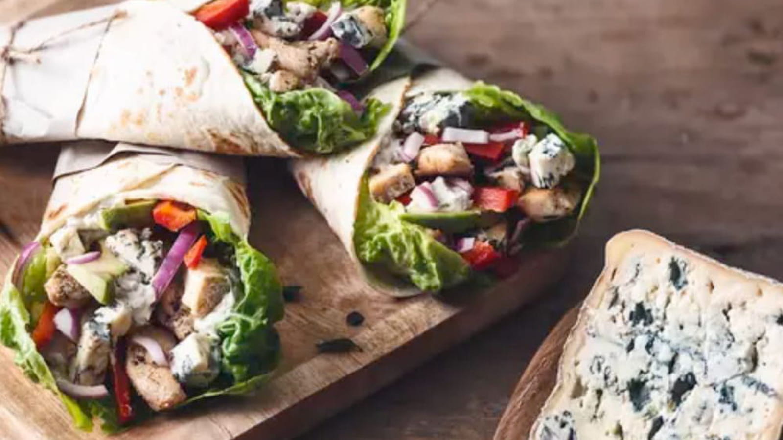Wraps de blanc de poulet fermier au Bleu d’Auvergne