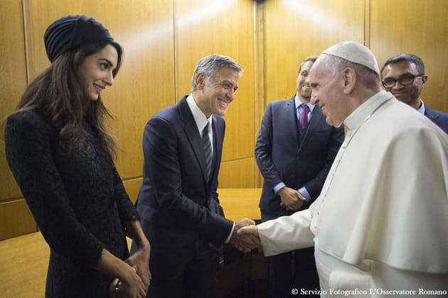 George Clooney et Amal Alamuddin ont rencontré le Pape François